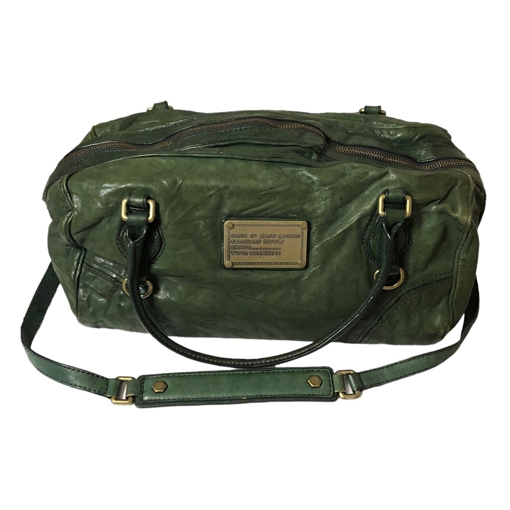 MARC BY MARC JACOBS Green Leather Boston Duffle Bag